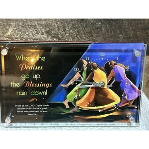 African American Art‎ Table Top Clock Praises go up Blessing Rain Down